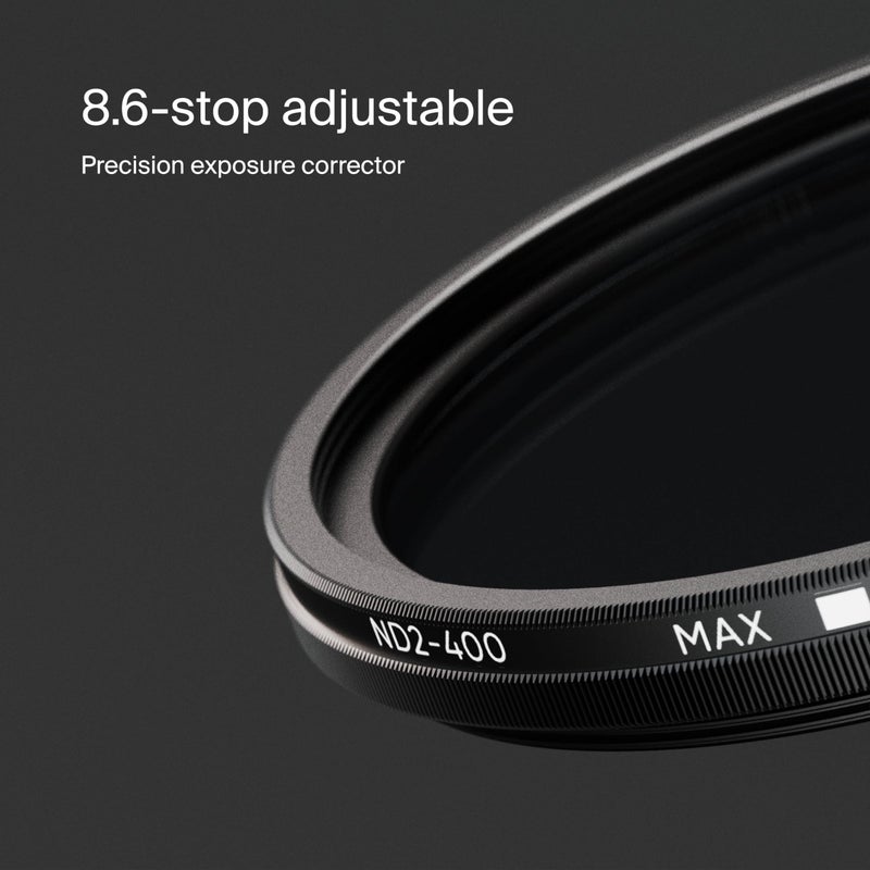 Urth 82mm ND2-400 Variable ND Lens Filter - 1-8.6 Stop Range, Ultra-Slim 20-Layer Nano-Coated Neutral Density Filter for Cameras - Image 4